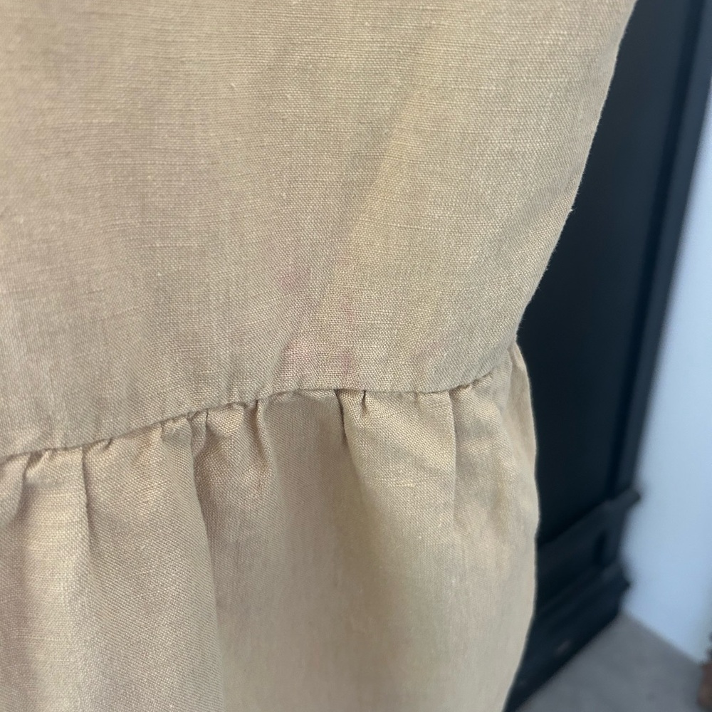 Ilana Kohn Size S Beige Tan Linen Peplum Tank and Shorts Ensemble Set Never Worn - Picture 2 of 7